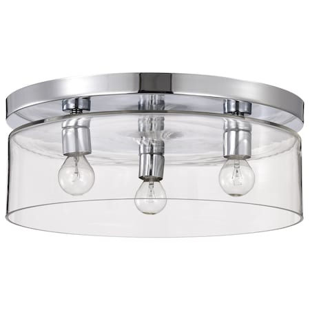 Nuvo Marlowe - 15 Inch Flush Mount - Polished Nickel with Clear Glass 60/8074